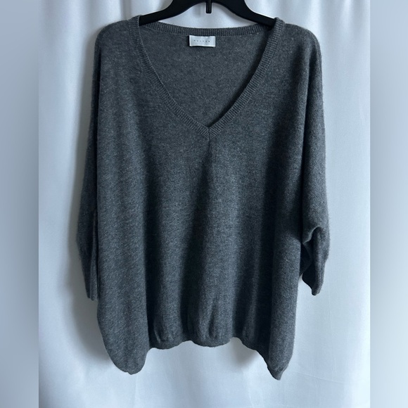 Kujten Women Oversized V-Neck 100% Cashmere Sweater, 2-threads LN - Picture 1 of 5
